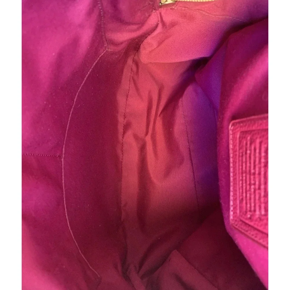 Flawed Gem! Coach Court Backpack Magenta Pebbled Leather Lg Academia Classic